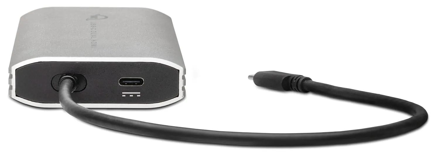 OWC USB-C to Dual HDMI 4K Display Adapter with DISPLAYLINK and Power Pass-Through for Apple M1 Mac or Any Mac or PC with USB-C or Thunderbolt, DUAL HDMI USB-C