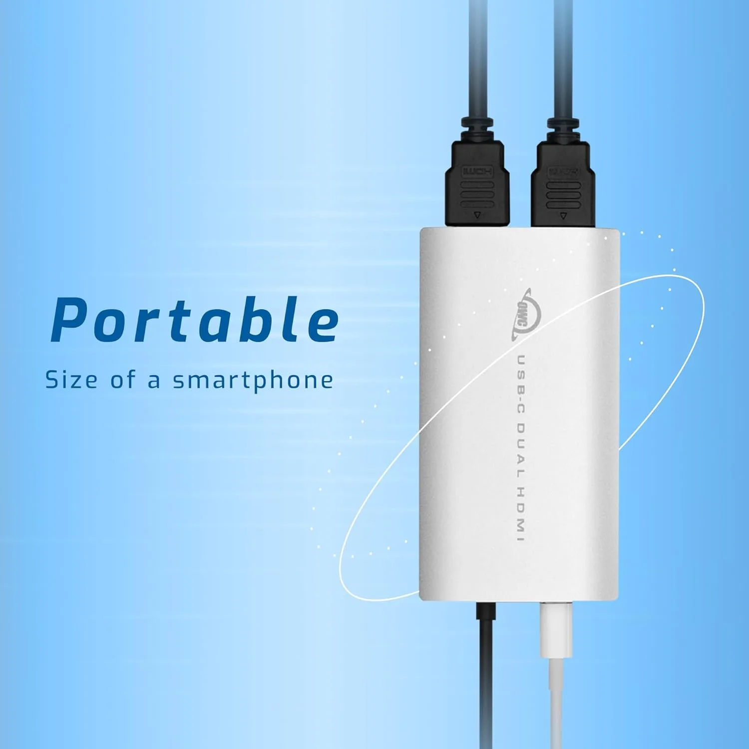 OWC USB-C to Dual HDMI 4K Display Adapter with DISPLAYLINK and Power Pass-Through for Apple M1 Mac or Any Mac or PC with USB-C or Thunderbolt, DUAL HDMI USB-C