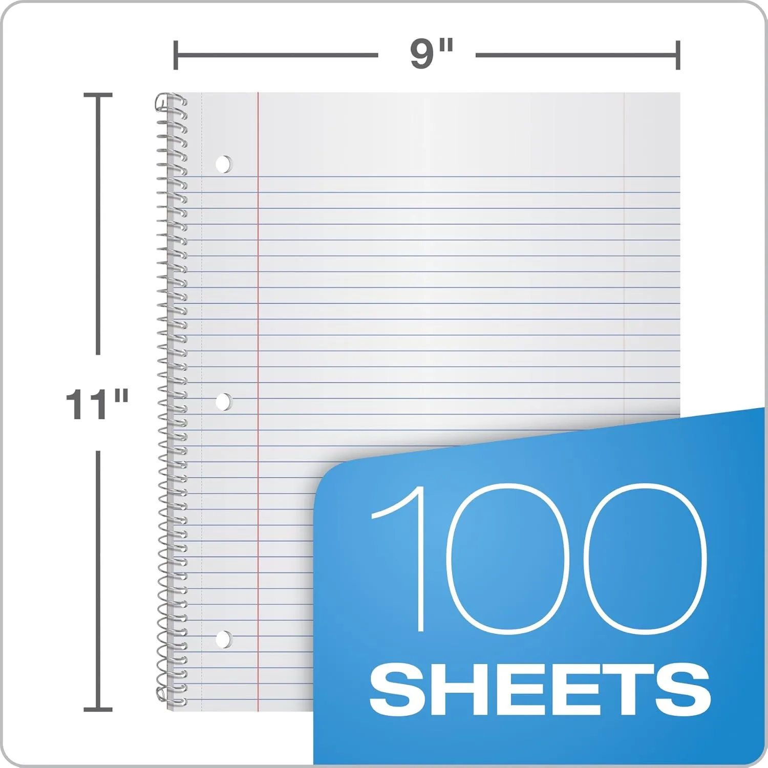 Oxford Spiral Notebooks, 1 Subject, College Ruled Paper, Durable Plastic Cover, 100 Sheets, 3-Pack (10390)