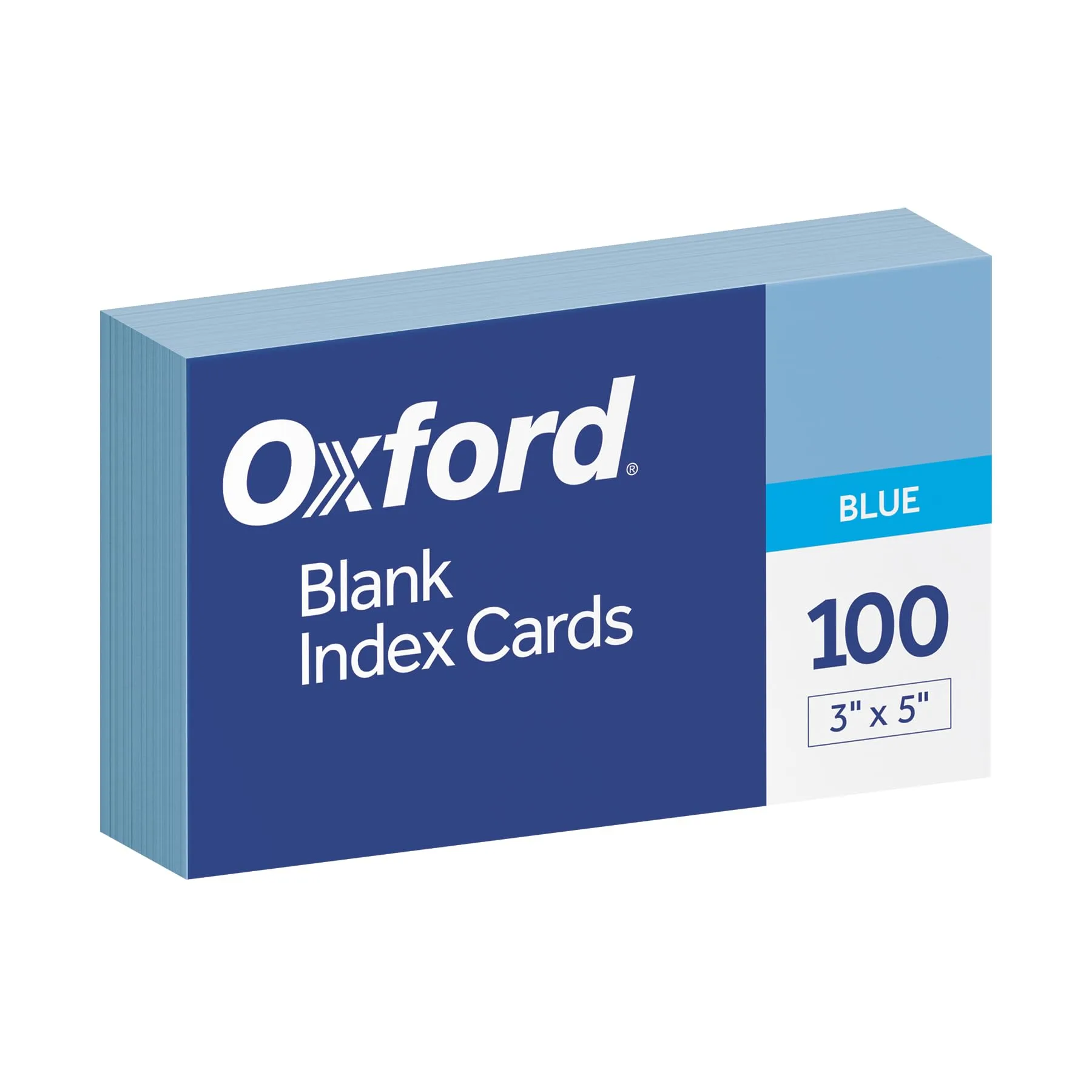 Oxford Blank Color Index Cards, 3 x 5, Blue, 100 Pack