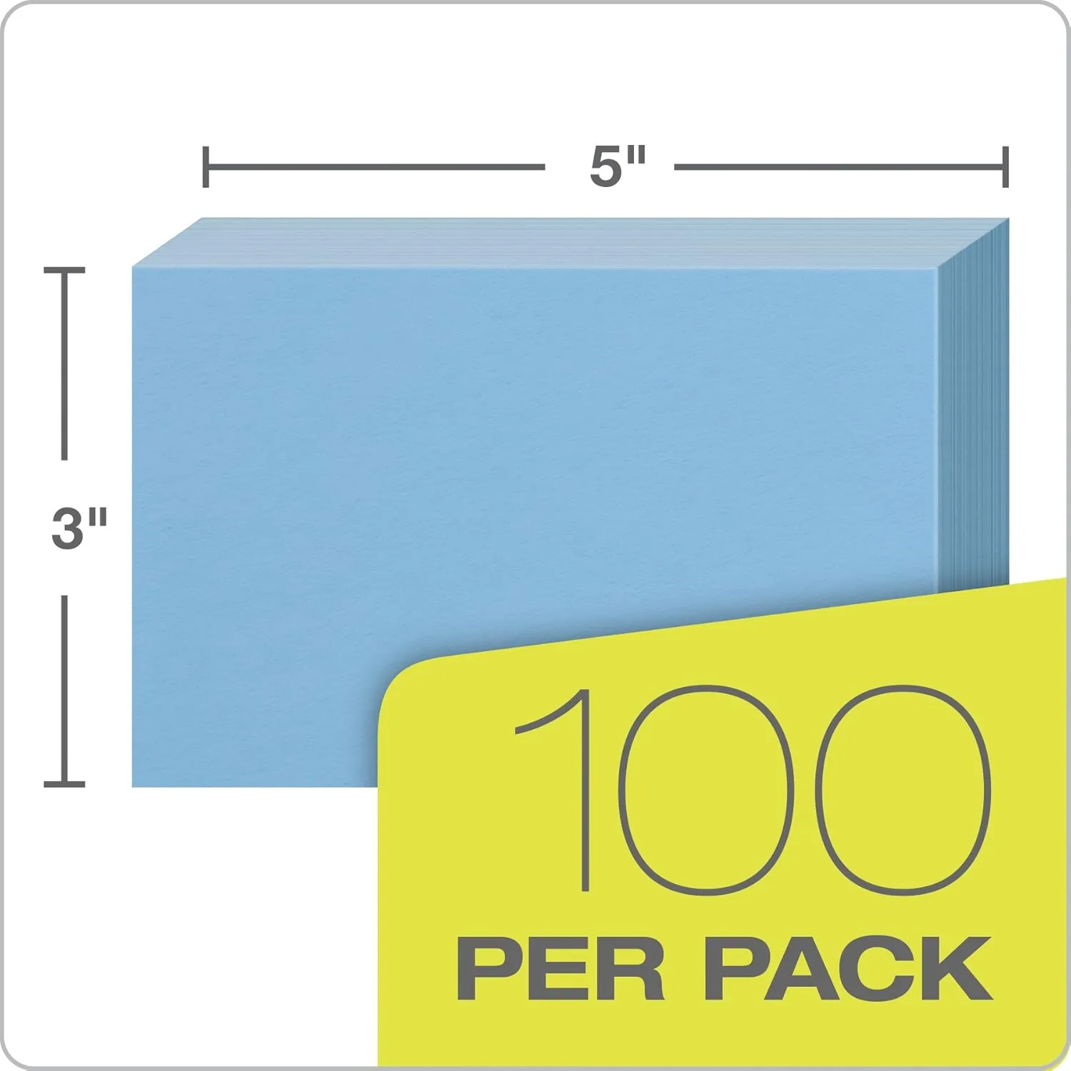 Oxford Blank Color Index Cards, 3 x 5, Blue, 100 Pack