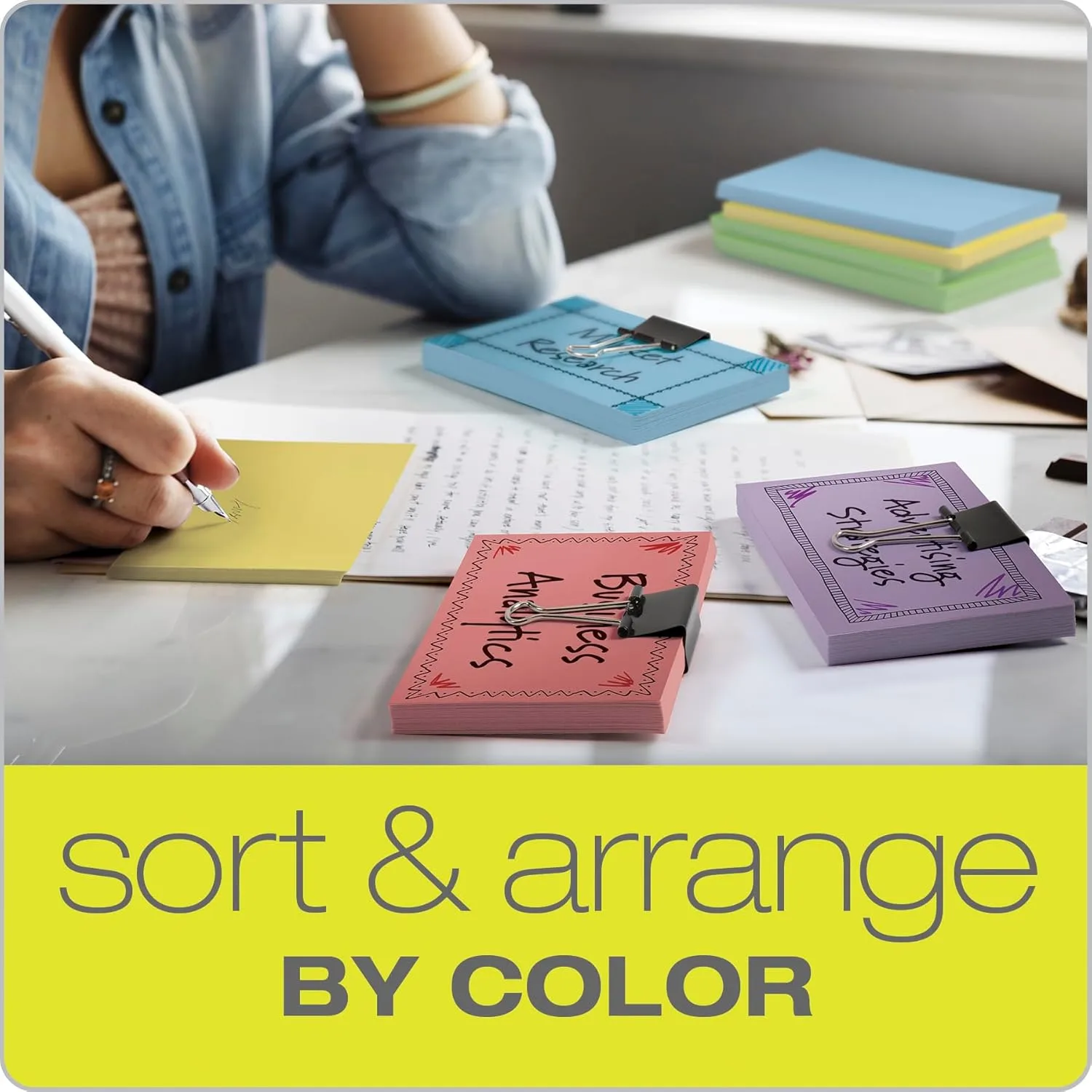 Oxford Blank Color Index Cards, 3 x 5, Blue, 100 Pack