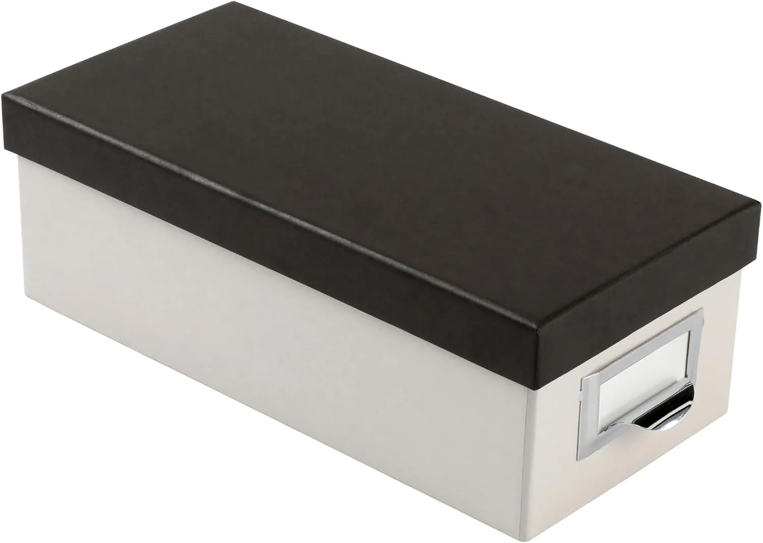 Oxford Index Card Storage Box, 3in x 5in, Marble White/Black