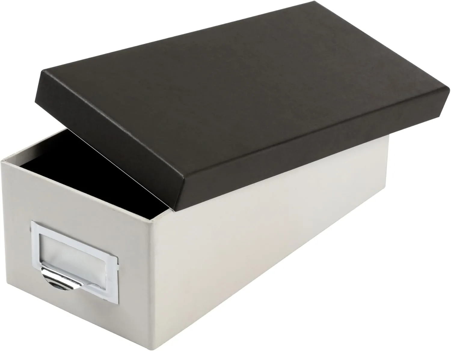 Oxford Index Card Storage Box, 3in x 5in, Marble White/Black