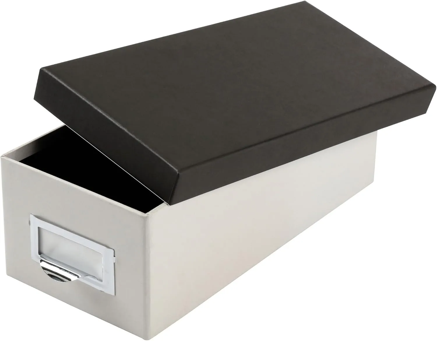 Oxford Index Card Storage Box, 3in x 5in, Marble White/Black
