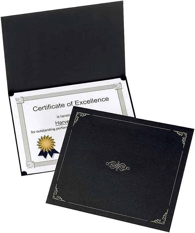 Oxford Certificate Holders, Black, Letter Size, 5 per Box (29900055BGD)