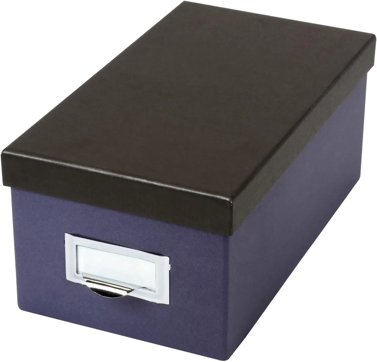 Oxford Index Card Storage Box, 4in x 6in, Indigo/Black