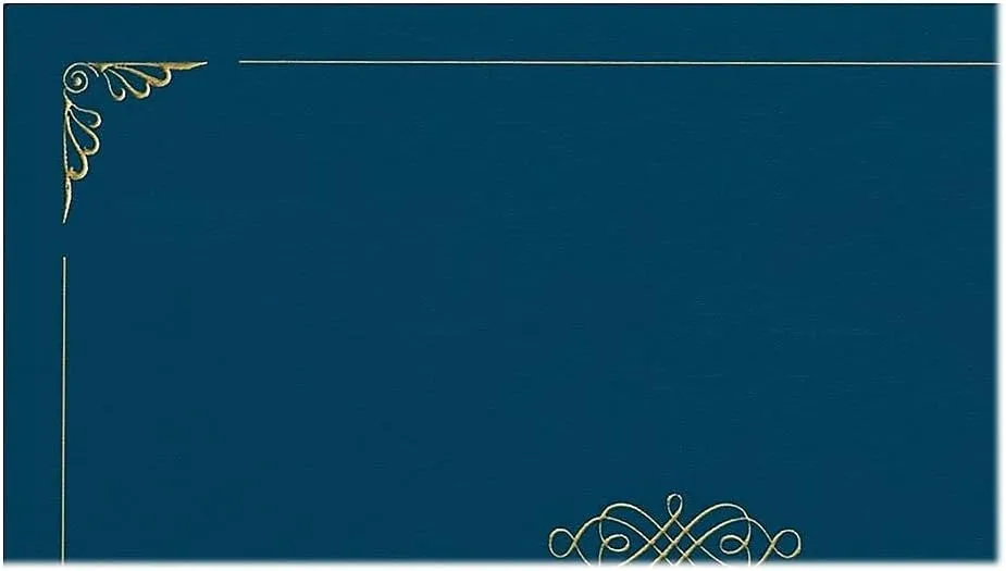 Oxford Linen-finish Certificate Holders - Letter - 8 1/2in x 11in Sheet Size - Linen - Dark Blue - 5 / Pack