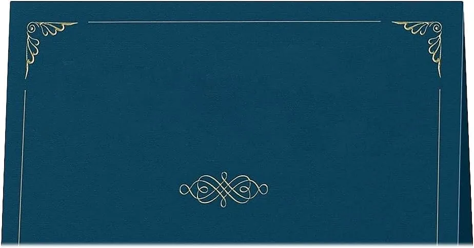 Oxford Linen-finish Certificate Holders - Letter - 8 1/2in x 11in Sheet Size - Linen - Dark Blue - 5 / Pack