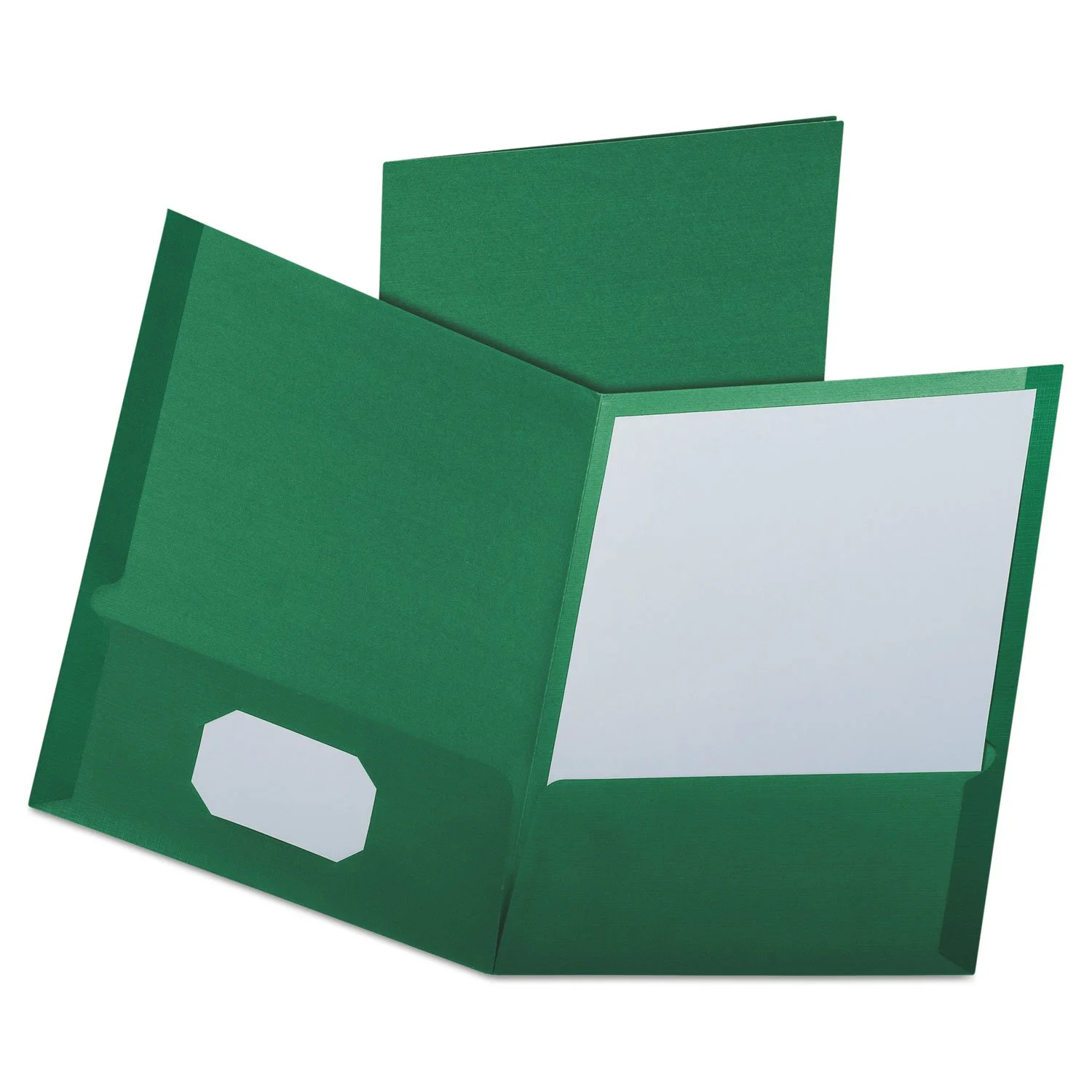 Oxford Linen Finish Two-Pocket Folders, Green, Letter Size, 25 per Box (53434) Hunter Green