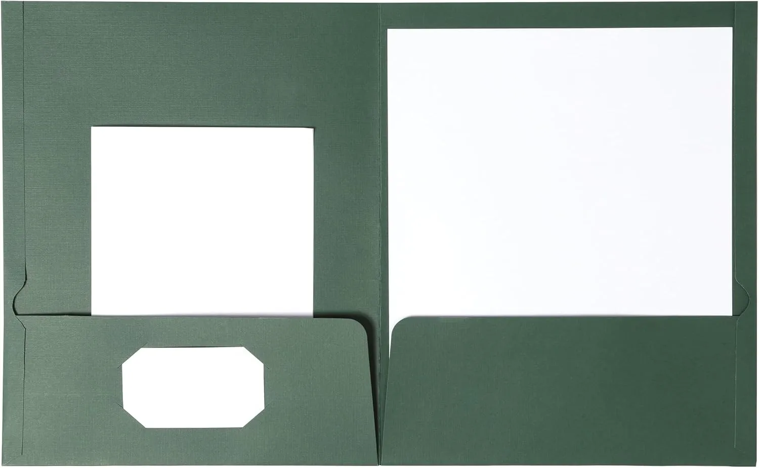 Oxford Linen Finish Two-Pocket Folders, Green, Letter Size, 25 per Box (53434) Hunter Green