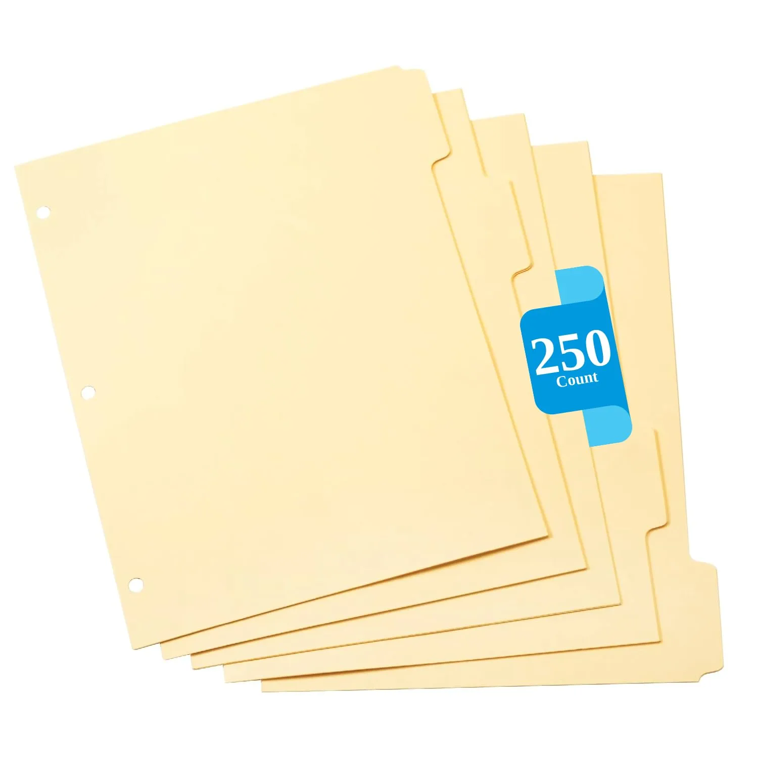 Oxford Manila Index Dividers - Durable 3 Ring Binder Dividers with 5 Tabs 1/5 Cut - Made from 10% Recycled Fiber - Ideal for Organizing Office, School, and Home Documents - Letter Size - 250 Count