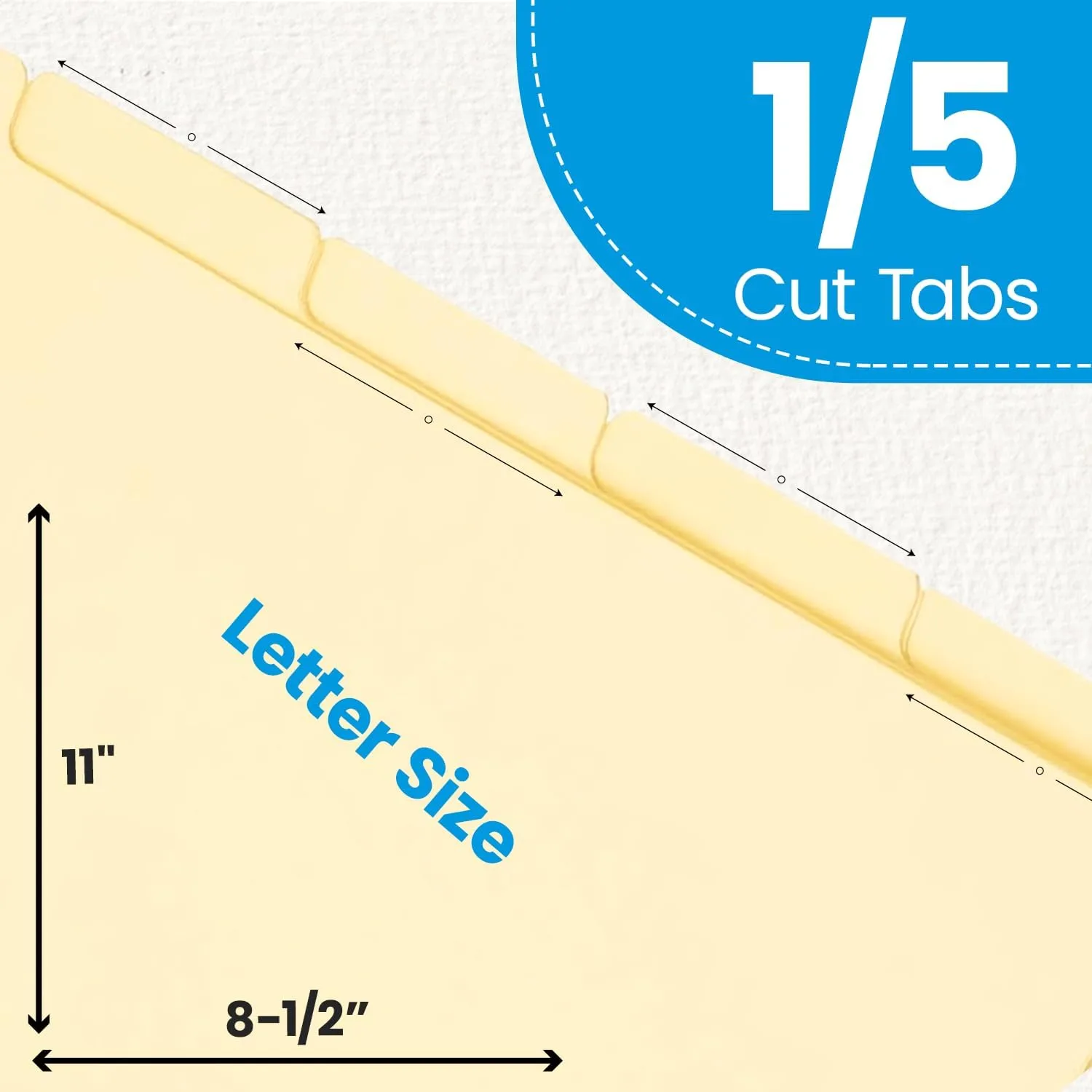 Oxford Manila Index Dividers - Durable 3 Ring Binder Dividers with 5 Tabs 1/5 Cut - Made from 10% Recycled Fiber - Ideal for Organizing Office, School, and Home Documents - Letter Size - 250 Count