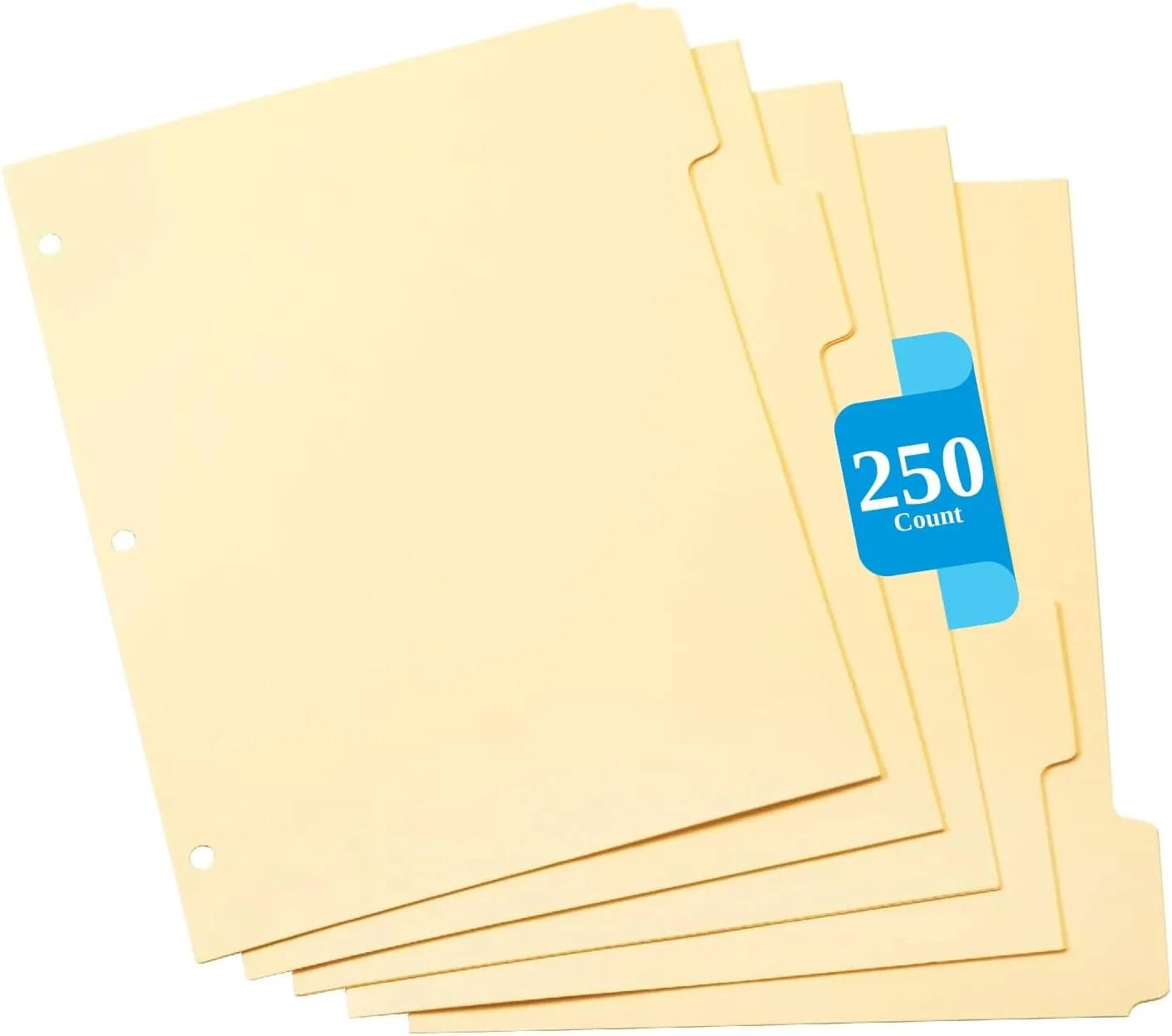 Oxford Manila Index Dividers - Durable 3 Ring Binder Dividers with 5 Tabs 1/5 Cut - Made from 10% Recycled Fiber - Ideal for Organizing Office, School, and Home Documents - Letter Size - 250 Count