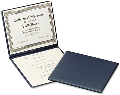 Oxford Certificate Holder - 12in x 10in - 2 Pocket - Navy