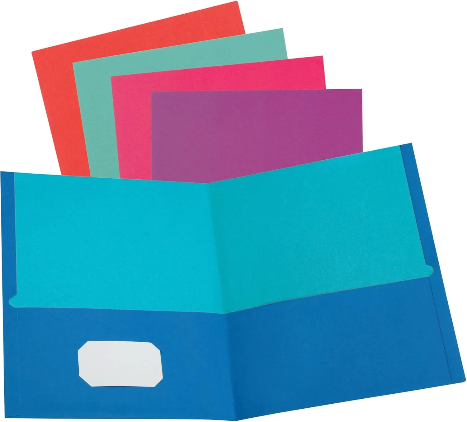 Oxford Letter Recycled Pocket Folder - 8 1/2" x 11" - 100 Sheet Capacity - 2 Pocket(s) - Assorted - 10% Recycled - 50 / Box