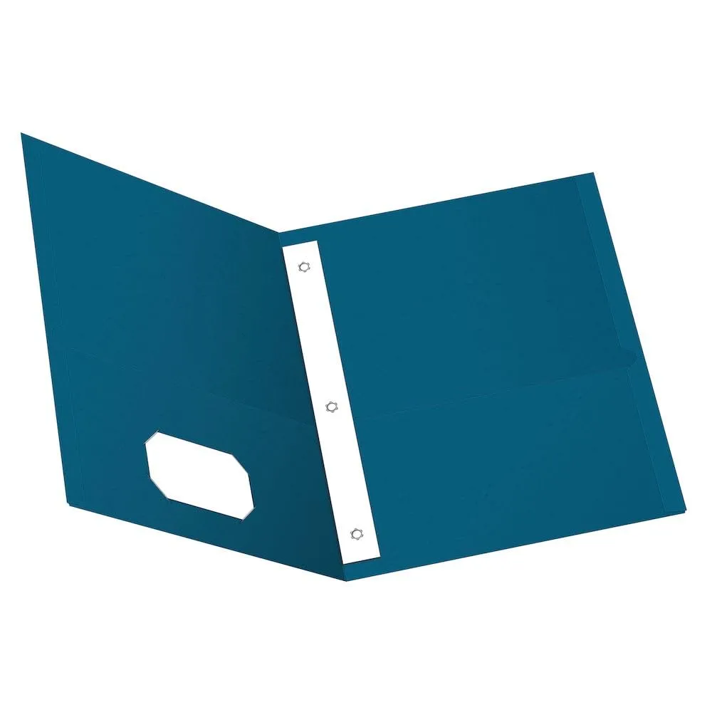 Oxford Two-Pocket Folders w/Fasteners, Letter Size