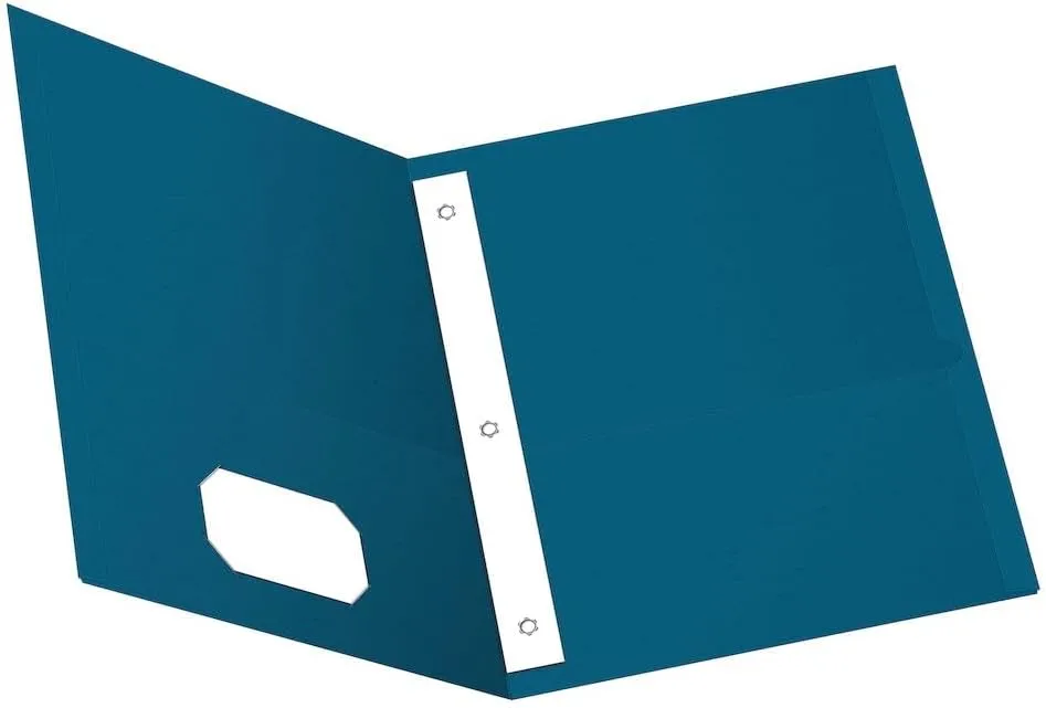 Oxford Two-Pocket Folders w/Fasteners, Letter Size
