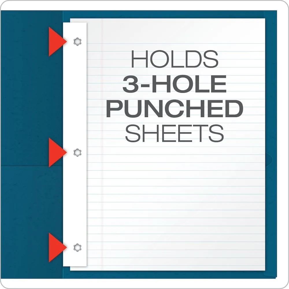 Oxford Two-Pocket Folders w/Fasteners, Letter Size