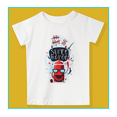 Camiseta Blanca ¡Niño Niña o super heroe !
