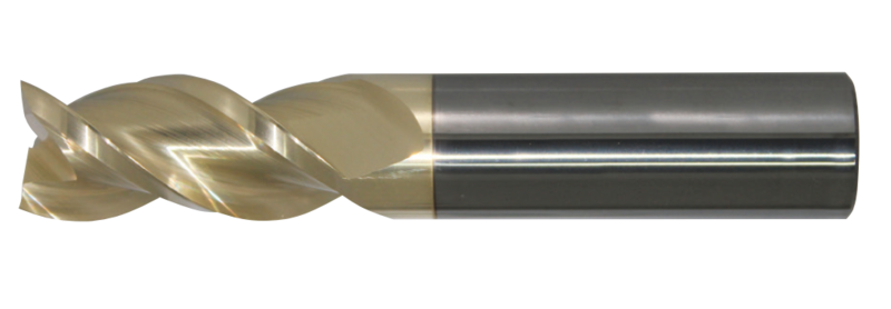 Solid Carbide High Performance Zirconium Coated 3 Flute HPC End Mill (06250.12500.R03.S00000.)