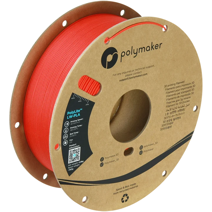    PolyLite LW-PLA(1.75mm, 800g) Bright Red