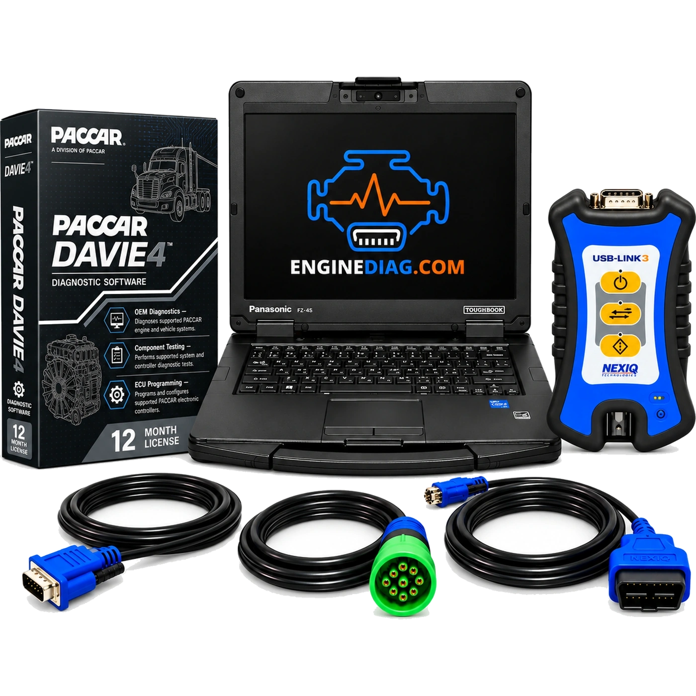 PACCAR DAVIE4 + NEXIQ USB-Link 3 Diagnostic Laptop Kit