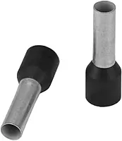 Pacer Black 10 AWG Wire Ferrule - 10mm Length - 25 Pack