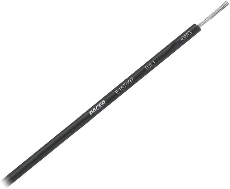 Pacer Black 12 AWG Primary Wire - 25'