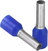 Pacer Blue 14 AWG Wire Ferrule - 8mm Length - 25 Pack