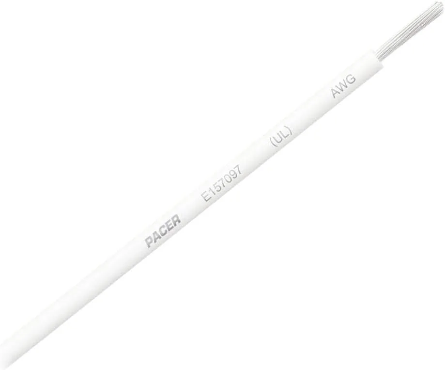 Pacer White 16 AWG Primary Wire - 25'