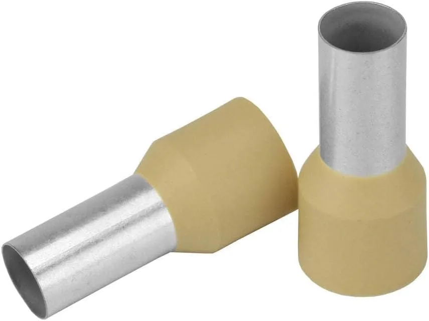 Pacer Beige 2 AWG Wire Ferrule - 16mm Length - 10 Pack