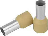 Pacer Beige 2 AWG Wire Ferrule - 16mm Length - 10 Pack