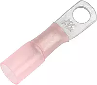 Pacer 8 AWG Heat Shrink Ring Terminal - 1/4" Stud Size - 25 Pack