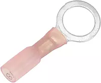 Pacer 22-18 AWG Heat Shrink Ring Terminal - 3/8" Stud Size - 100 Pack