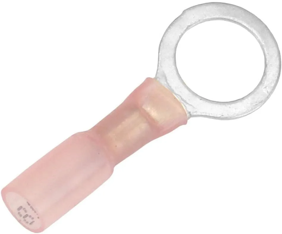 Pacer 22-18 AWG Heat Shrink Ring Terminal - 3/8" Stud Size - 25 Pack