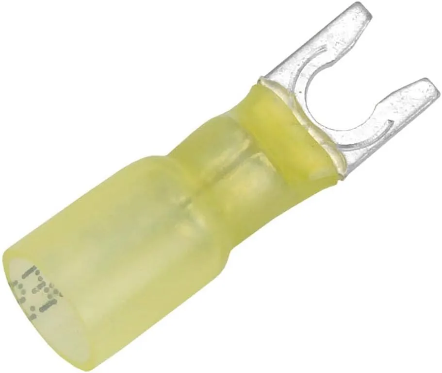 Pacer 12-10 AWG Heat Shrink Spade Terminal - #10 Stud Size - 25 Pack