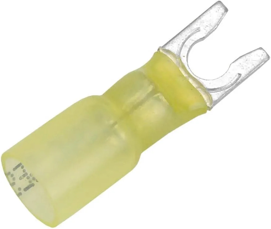 Pacer 12-10 AWG Heat Shrink Spade Terminal - #10 Stud Size - 100 Pack