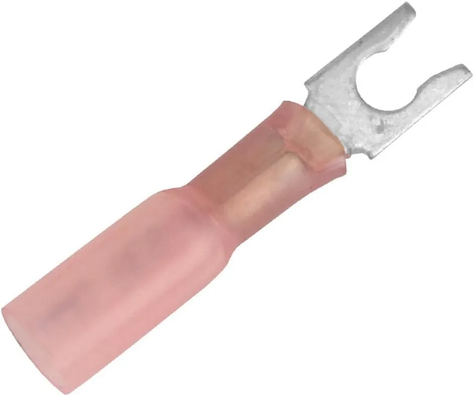 Pacer 22-18 AWG Heat Shrink Spade Terminal - #8 Stud Size - 100 Pack