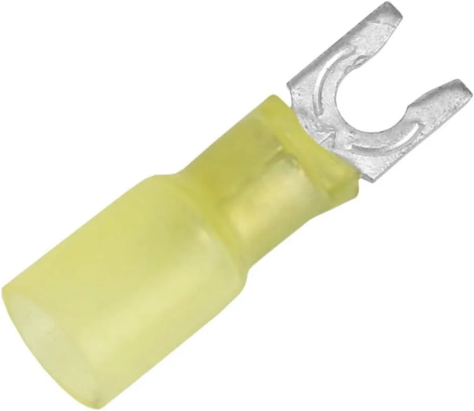 Pacer 12-10 AWG Heat Shrink Spade Terminal - #8 Stud Size - 25 Pack