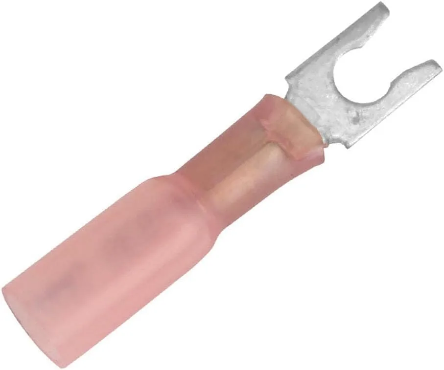 Pacer 22-18 AWG Heat Shrink Spade Terminal - #8 Stud Size - 25 Pack