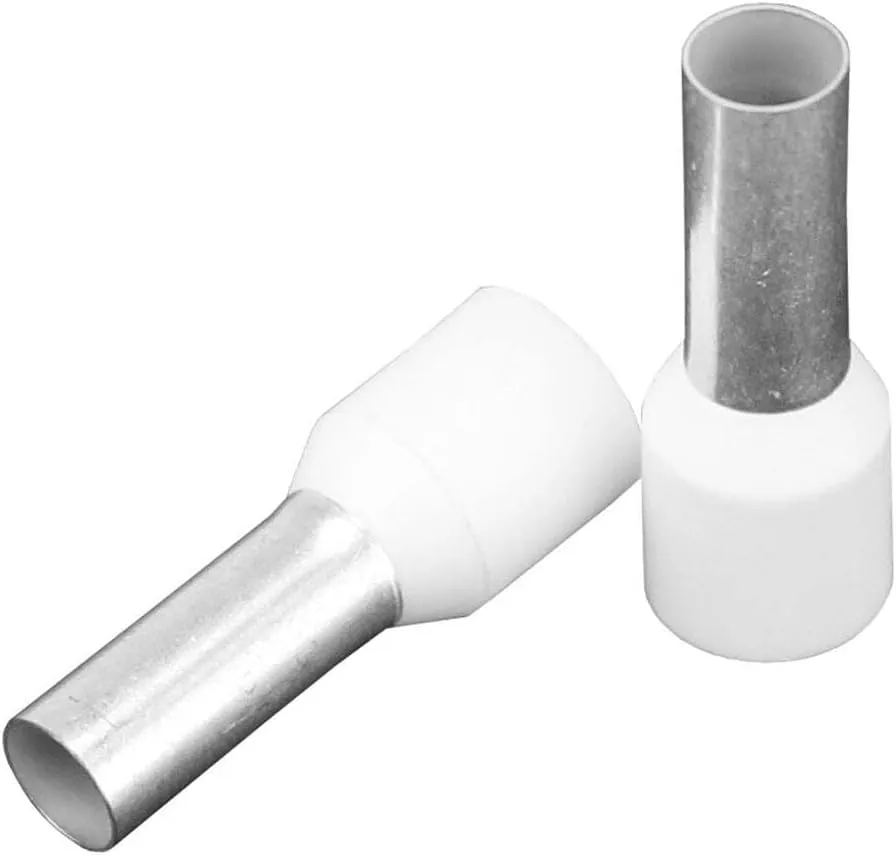 Pacer Ivory 8 AWG Wire Ferrule - 12mm Length - 10 Pack
