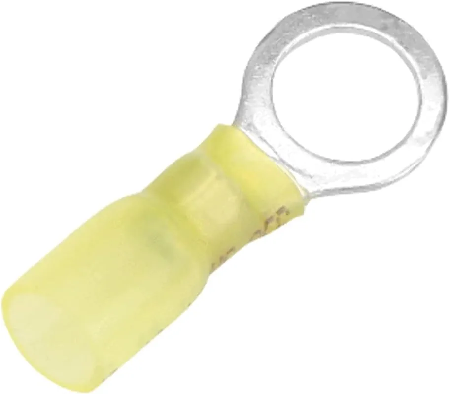 Pacer 12-10 AWG Heat Shrink Ring Terminal - 3/8" Stud Size - 25 Pack
