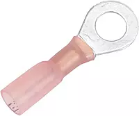 Pacer 22-18 AWG Heat Shrink Ring Terminal - 1/4" Stud Size - 25 Pack