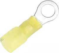 Pacer 12-10 AWG Heat Shrink Ring Terminal - 1/4" Stud Size - 100 Pack