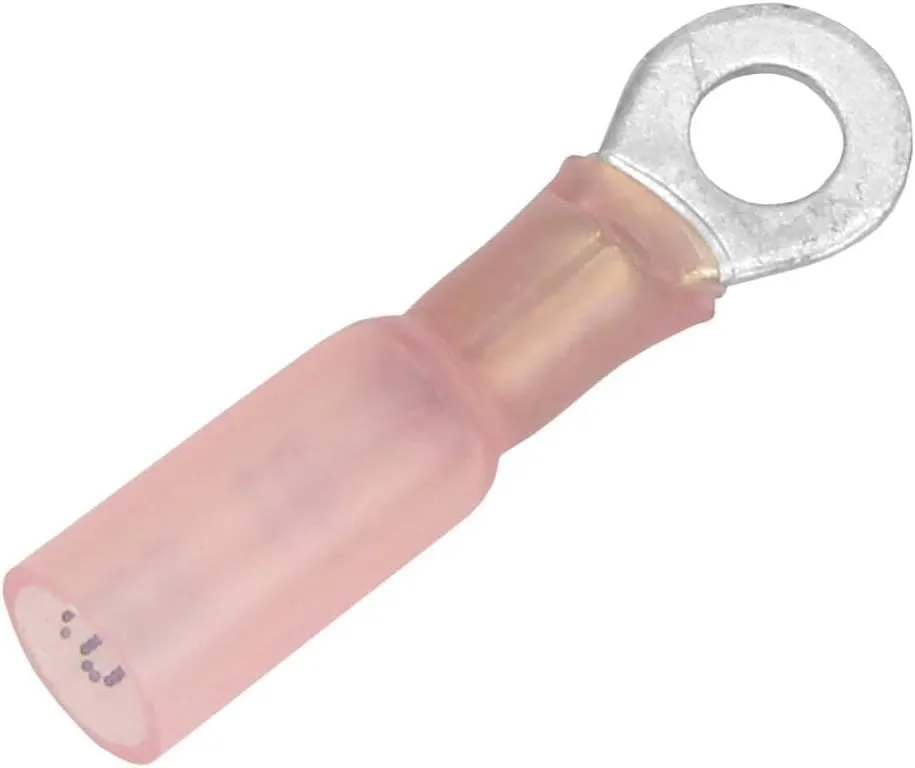 Pacer 22-18 AWG Heat Shrink Ring Terminal - #10 Stud Size - 100 Pack