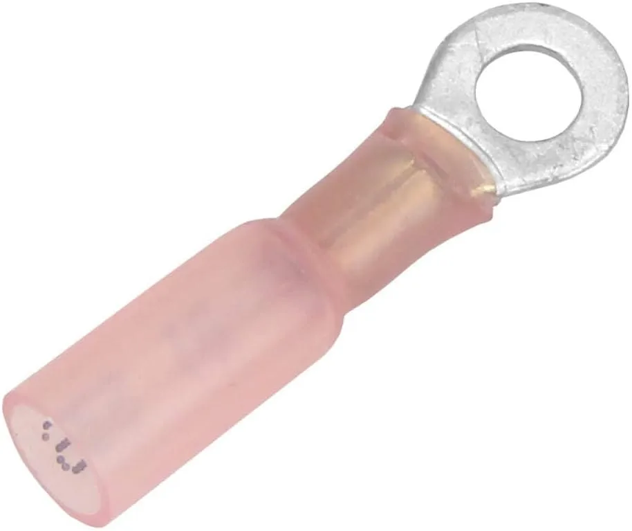 Pacer 22-18 AWG Heat Shrink Ring Terminal - #10 Stud Size - 25 Pack