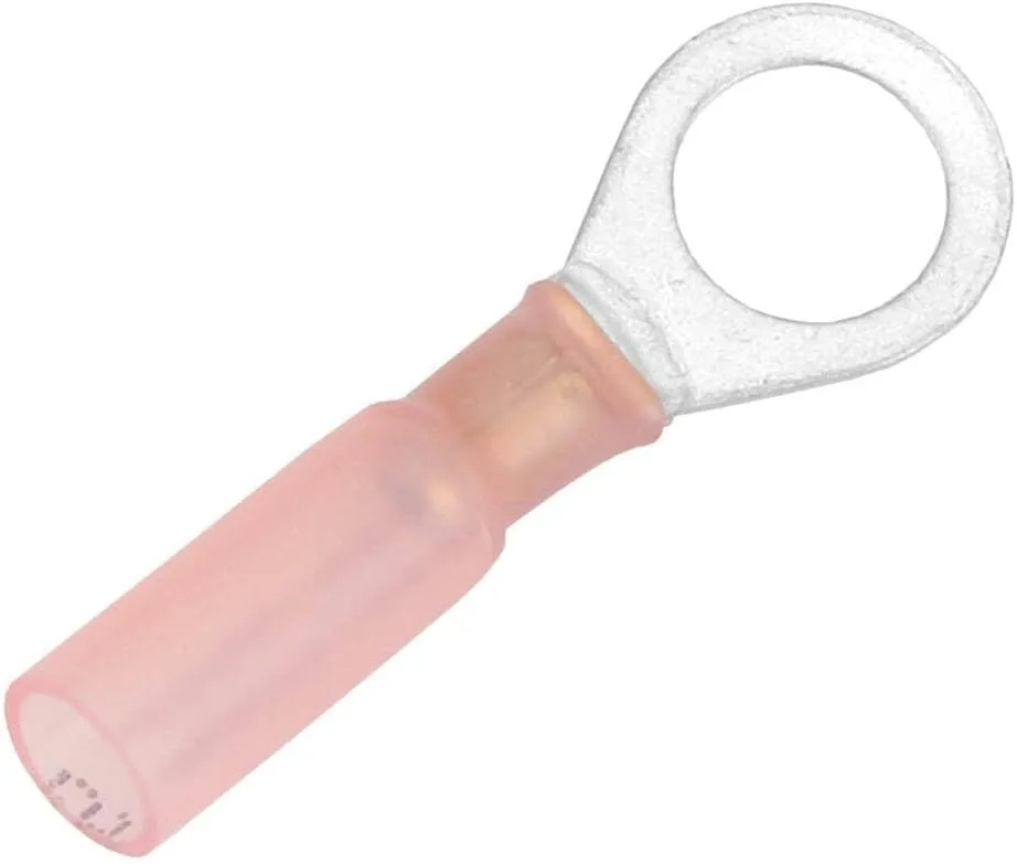 Pacer 22-18 AWG Heat Shrink Ring Terminal - 5/16" Stud Size - 100 Pack