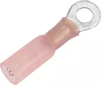 Pacer 22-18 AWG Heat Shrink Ring Terminal - #8 Stud Size - 100 Pack