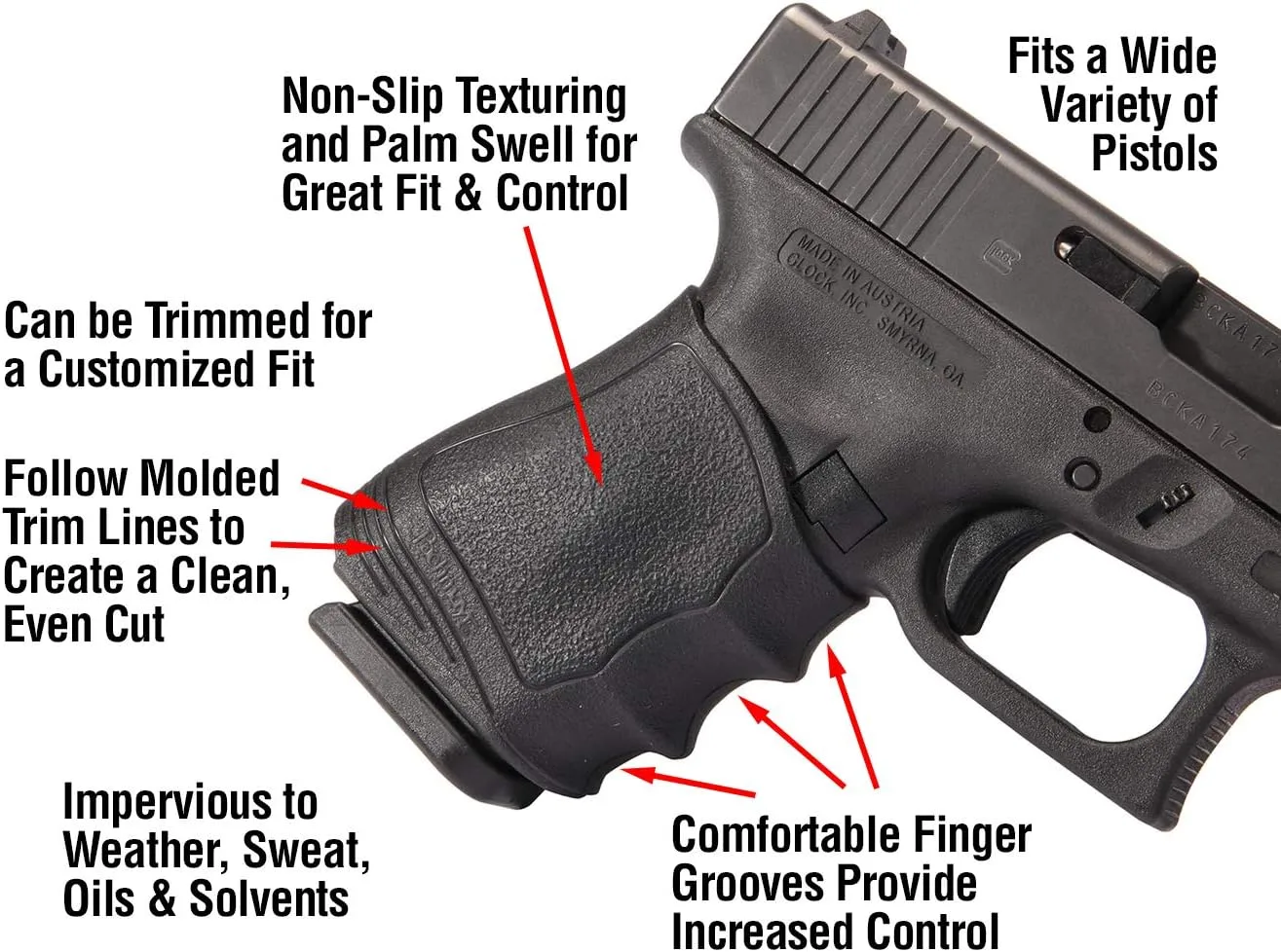Pachmayr Gripper Universal Slip-On Pistol Grip
